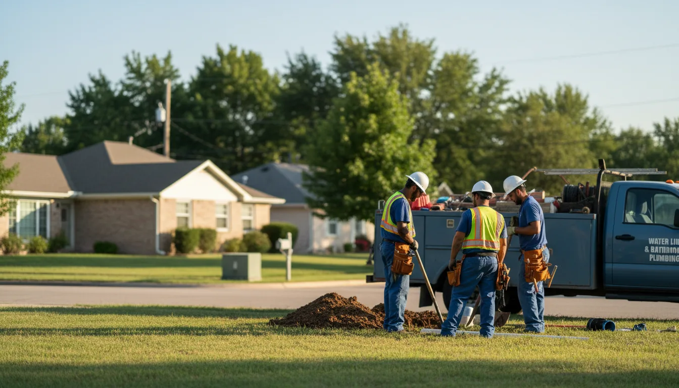 Residential water line and bathroom plumbing service in Smithville, OK